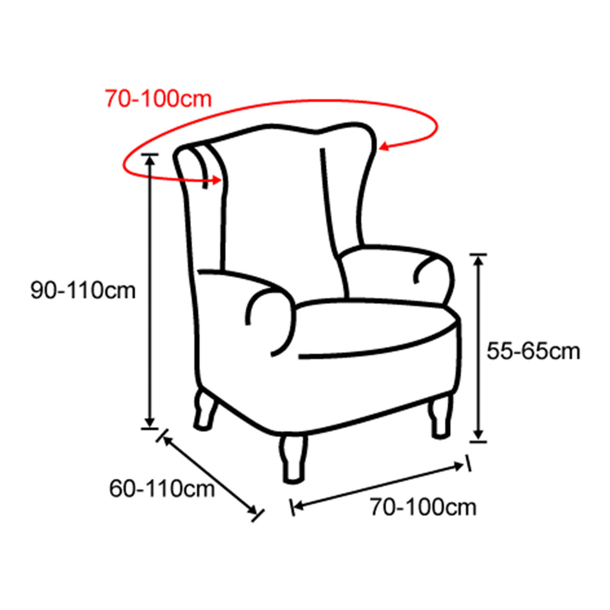 Willy Super-Stretch Wingback Armchair Cover